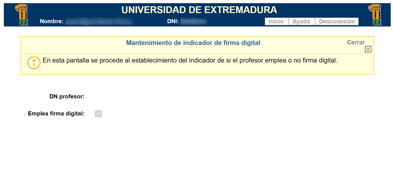 Mantenimiento indicador firma ddigital