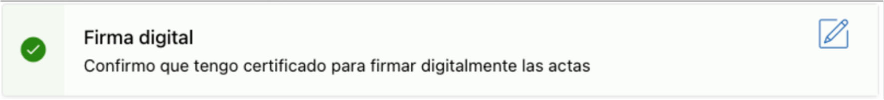 Indicador de firma digital activa, en verde