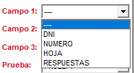 Desplegable con los campos disponibles del modelo