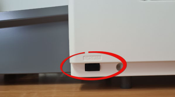 Interruptor de encendido de la lectora de exámenes