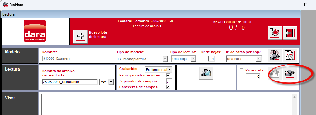 Botón Comenzar Lectura resaltado