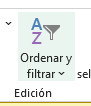 Icono Ordenar y filtrar en tamaño normal