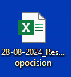 Icono del fichero Excel de resultados en el escritorio